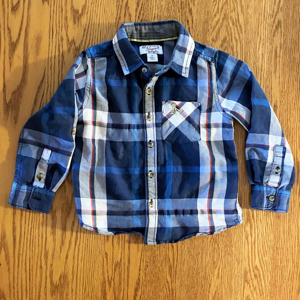 NWOT Sz 3T Original Penguin Plaid Button Down Top